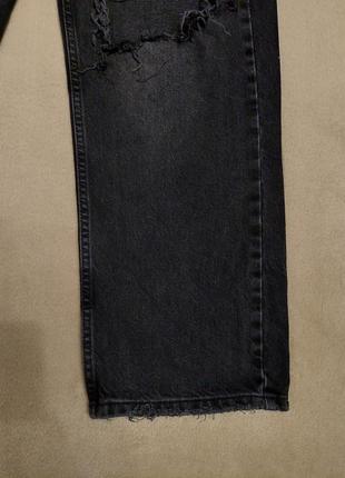 Черные джинсы палацо с дырками new look джинсовые штаны на высокой посадке y2k в стиле h&m bershka6 фото