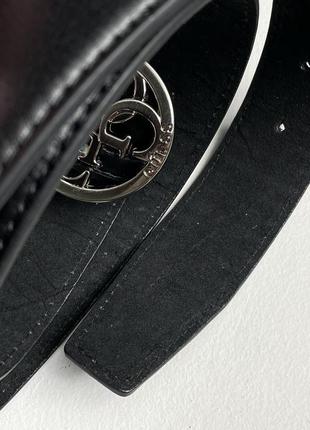 Ремінь guess leather belt black/silver5 фото