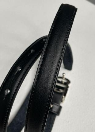 Ремінь guess leather belt black/silver text2 фото