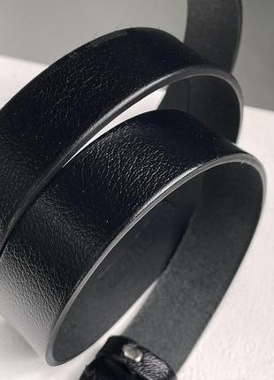 Ремінь celine leather belt black silver2 фото