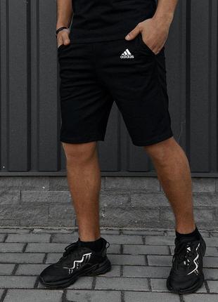 Удобные трикотажные шорты мужские легкие повседневные  оверсайз  черные / шорты спортивные мужские трикотажные