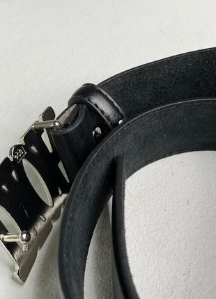 Ремінь christian dior leather belt black/silver5 фото