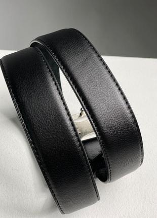 Ремінь christian dior leather belt black/silver2 фото