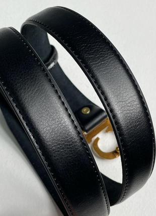 Ремень christian dior leather belt black/gold4 фото
