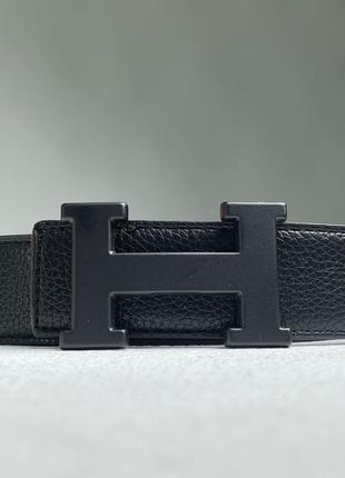 Ремень hermes leather belt total black3 фото