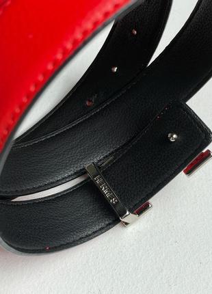 Ремінь hermes leather belt black/silver2 фото