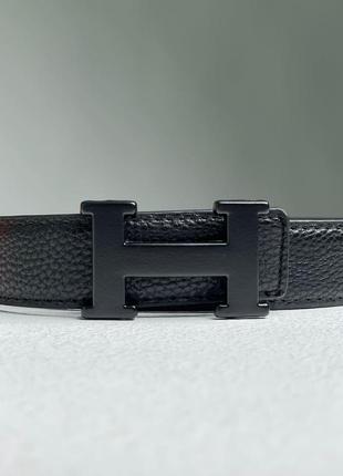 Ремень hermes leather belt total black7 фото