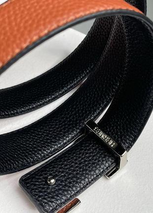 Ремень hermes leather belt brown/silver2 фото