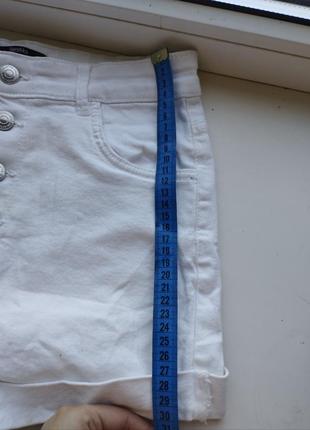 Білі джинсові шорти з високою посадкою мом5 фото