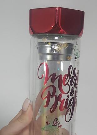 Бутылка термос стеклянный