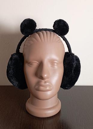 Теплі навушники для дівчинки чорні