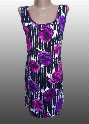 Яркое вискозное летнее короткое платье сарафан new look/летнее мини платье-майка4 фото