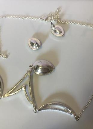 Набор бижутерии ожерелье и серьги аметист марго5 фото