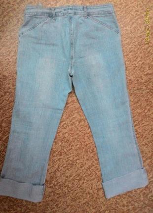 Стрейчевые джинсовые бриджы капри м/l (vs collection)3 фото