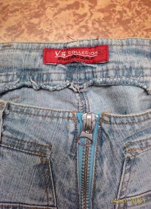 Стрейчевые джинсовые бриджы капри м/l (vs collection)4 фото