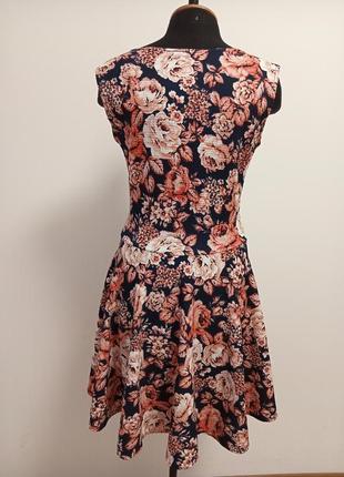 Платье в цветочек шикарный клёш3 фото