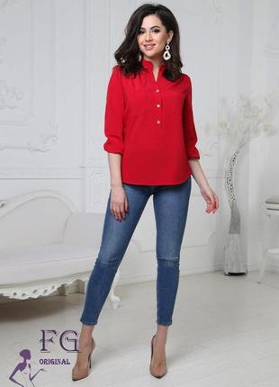 Женская блузка большого размера "sellin" 50-52, красный1 фото