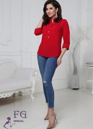 Женская блузка большого размера "sellin" 50-52, красный3 фото