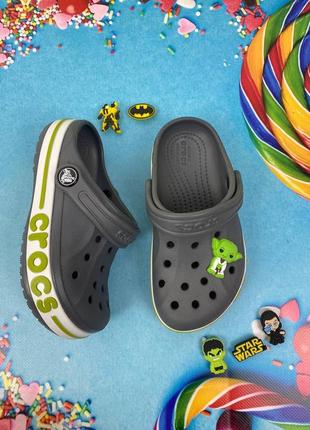 Детские кроксы сабо crocs kids' bayaband clog charcoal