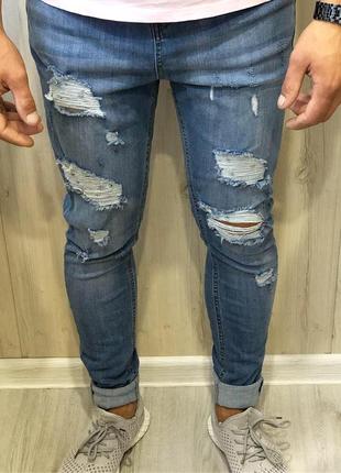 Завужені рвані джинси від bee inspired2 фото