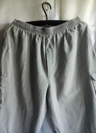 Летние мужские удлиненные шорты бриджи, светлые, тонкие, легкие, карманы, состав хлопка2 фото
