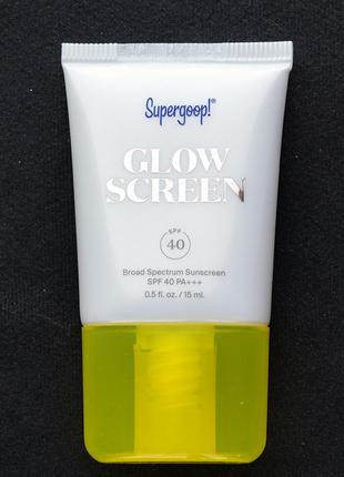 Сонцезахисний лосьйон праймер supergoop glow screen spf 40 база під макіяж для сяяння шкіри3 фото