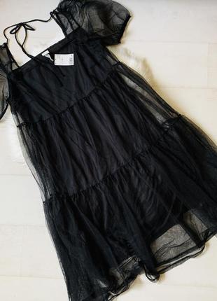 Сукня в сітку з рукавами-буфами h&m5 фото