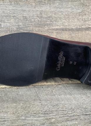 Новые calvin klein р 46-47 кожаные туфли броги мужские бордовые оксфорды туфлы мужские5 фото