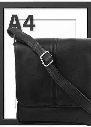 Женская кожаная сумка мини-почтальон черный "tunonа" sk2495-28 фото