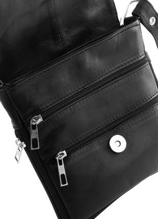 Женская кожаная сумка мини-почтальон черный "tunonа" sk2495-26 фото