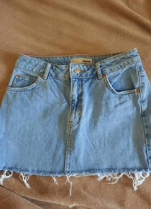 Джинсова жіноча коротка спідниця topshop petite moto