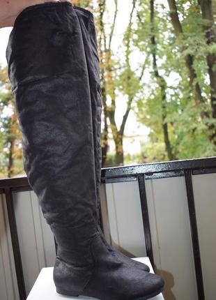 Стильні ботфорти панчоху зимові еврозима утеплені чоботи1 фото
