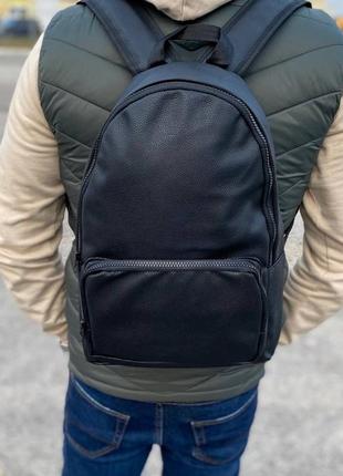 Чорний універсальний рюкзак чоловічий жіночий екошкіра