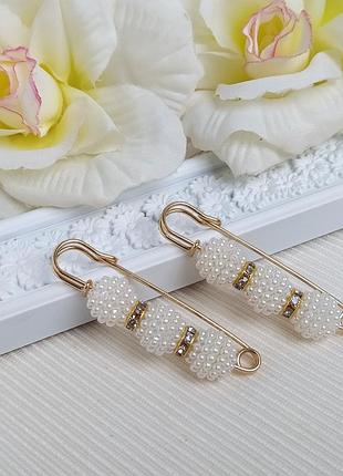 Брошка шпилька з кульками різних кольорів, брош, застібка, перлинки, перли