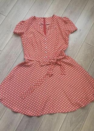 Літня коротка сукня міні плаття в горошок4 фото