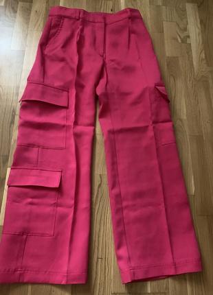 Рожеві карго брюки3 фото