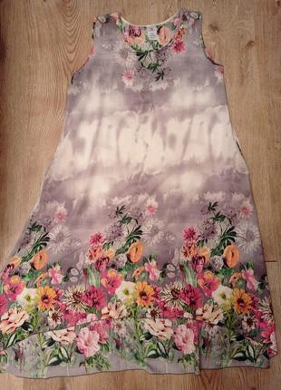 Платье вискоза лето купоный цветочный принт. размер хl/мин
