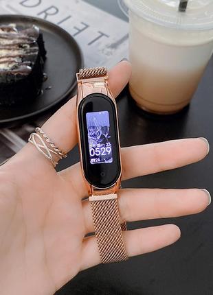 Металлический ремешок к mi band 3/4/5/6/7  металевий ремішок для mi band 3/4/5/6/7 ремешок к ми бенд браслет ми банд  мі бенд мі банд