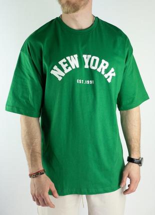 Мужская футболка maksim new york green1 фото