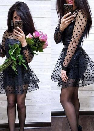 Платье екошкіра сіточка