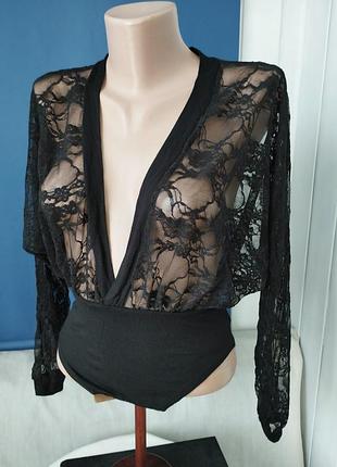 Боді boohoo сексуальне чорне жіноче боді2 фото