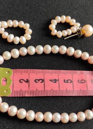 Комплект браслет сережки вінтаж прикраса аксесуар перлини перли6 фото