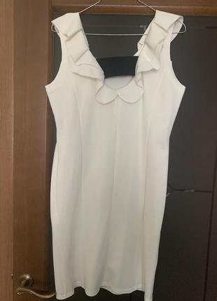 Rinascimento белое платье платья классика с рюшами сарафан2 фото