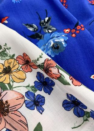 💙💛 sale легка віскозна блуза топ з квітковим принтом без рукавів stradivarius4 фото