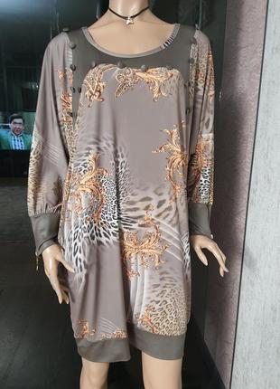 Сукня cadrelli туреччина леопард платье французский трикотаж туника
