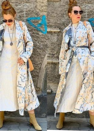 Zara limited шикарный тренч, кимоно комбинированное весна-осень, плащ5 фото