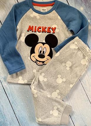 Теплая флисовая пижама с микки маусом primark