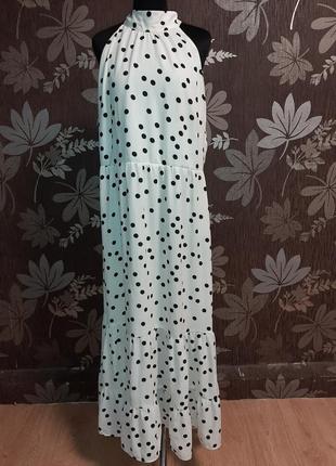 Стильне довге платья в горошок oasis