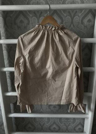 Блуза з попліну (бавовни) нюд беж3 фото