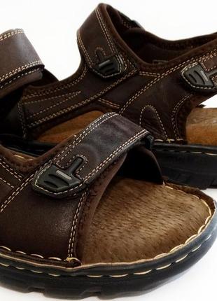 Мужские кожаные сандалии коричневого цвета2 фото